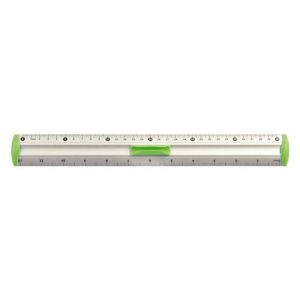 Linijka Tetis z uchwytem aluminiowa 30cm, Zielony